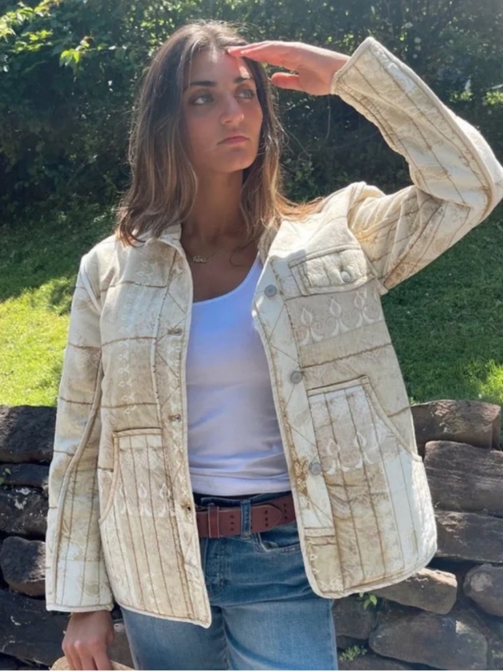 Free People We The Free Fade Out Quilted Utility Jacket Size XS